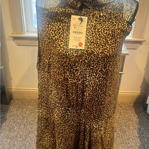 Zara Leopard Print Slip Dress in Brown and Black
